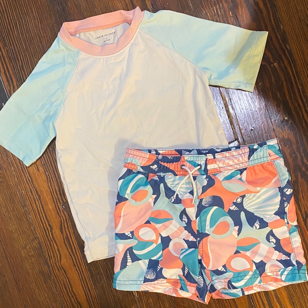 Janie and Jack Multicolor Swim Set